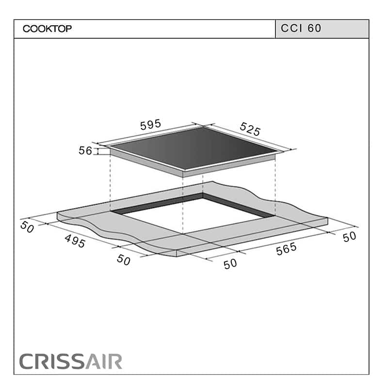 Produto cooktop a gás Crissair Signature Onix 4 Zonas 60cm 220V - CCI 60​
