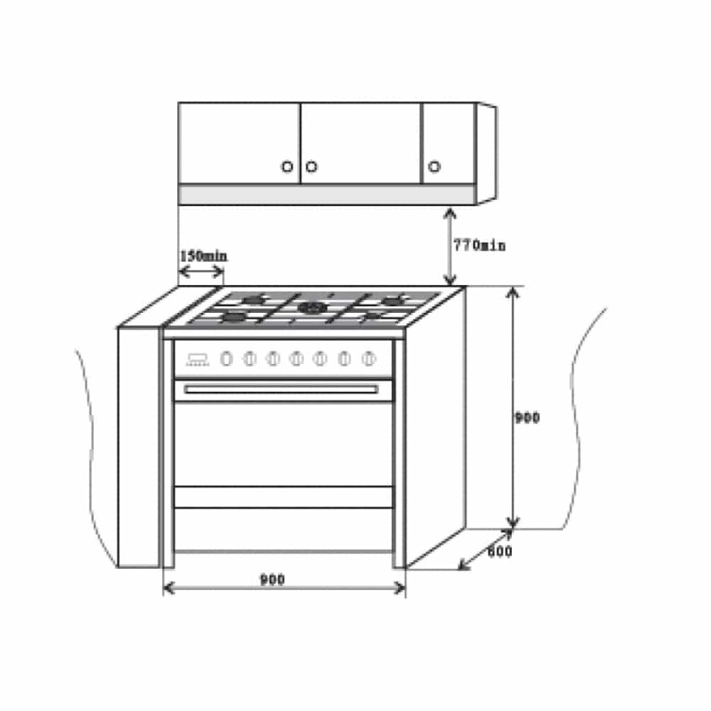 Produto fogão Cuisinart Arkton 5 Queimadores com Forno Elétrico Inox 90cm - 220V​